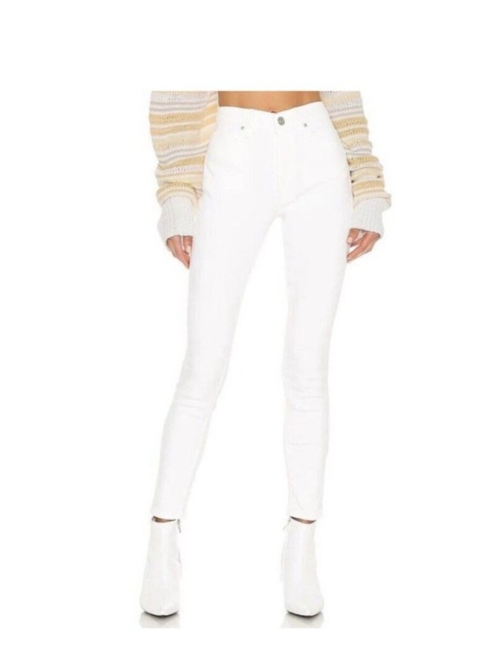 Hudson jeans HIGH RISE BLAIR Ankle SUPER SKINNY White Sz 29 New - Picture 1 of 13